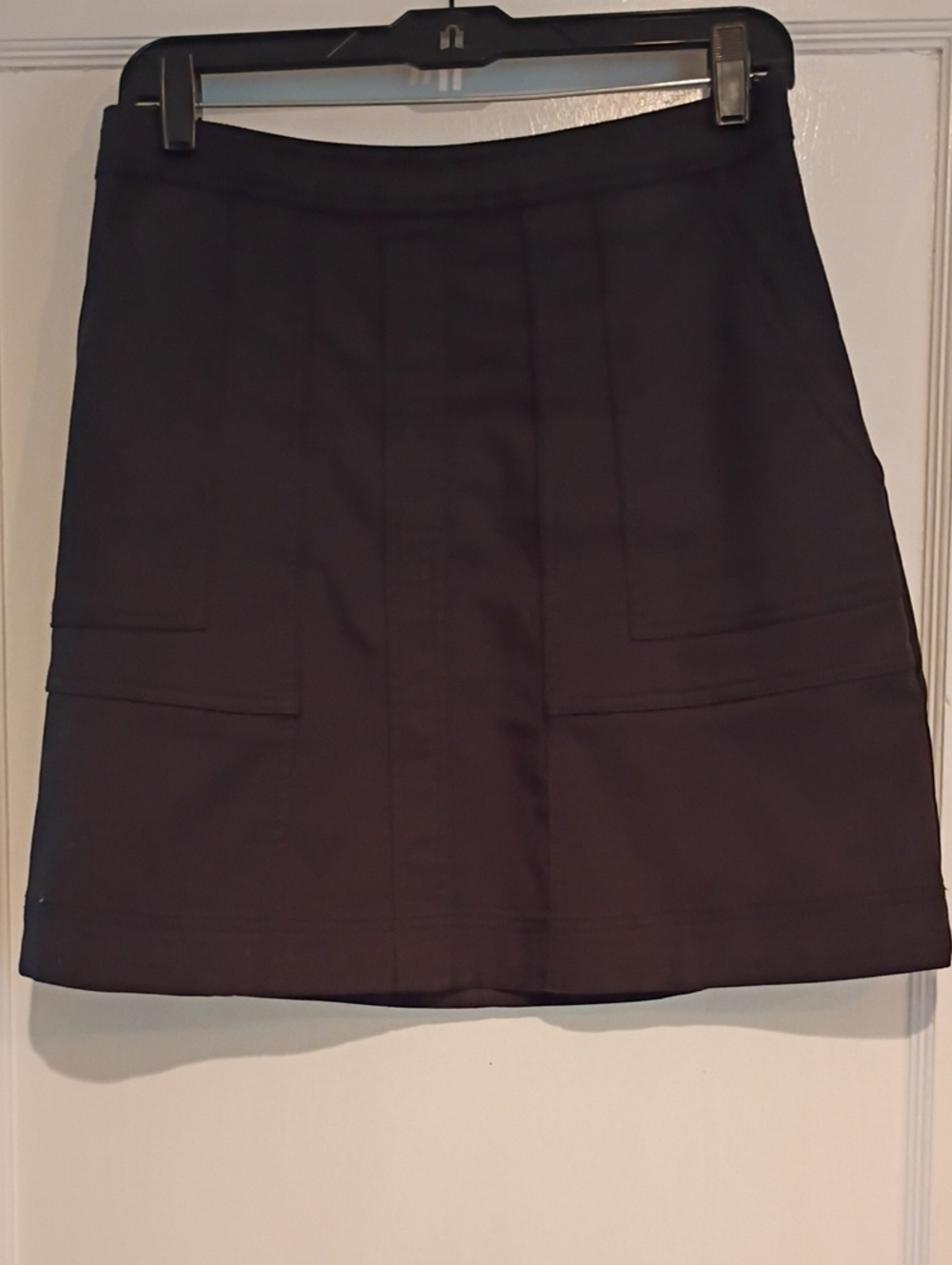 CAbi Black Mini Skirt with Panel Pockets